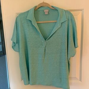Chico's Aqua Button Down Shirt